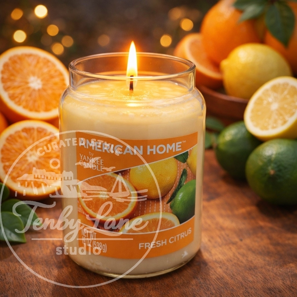 American Home by Yankee Candle Fresh Citrus 19oz Glass Jar‎ Single Wick